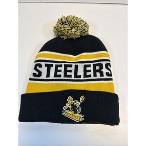 Vintage Pittsburgh Steelers Knit Beanie Toque Pom Pom - Budweiser NFL